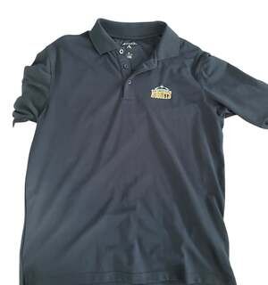 Denver Nuggets Antigua Performance Polo Shirt, Black, Men's Size M